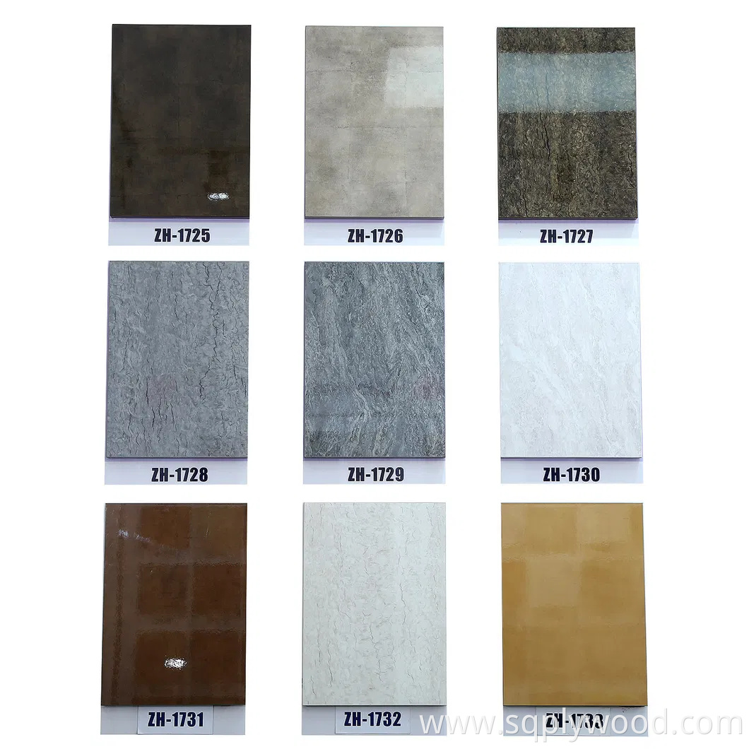 Zhihua High Gloss 18mm Marble Design UV MDF From Manufacturer (ZH1701)